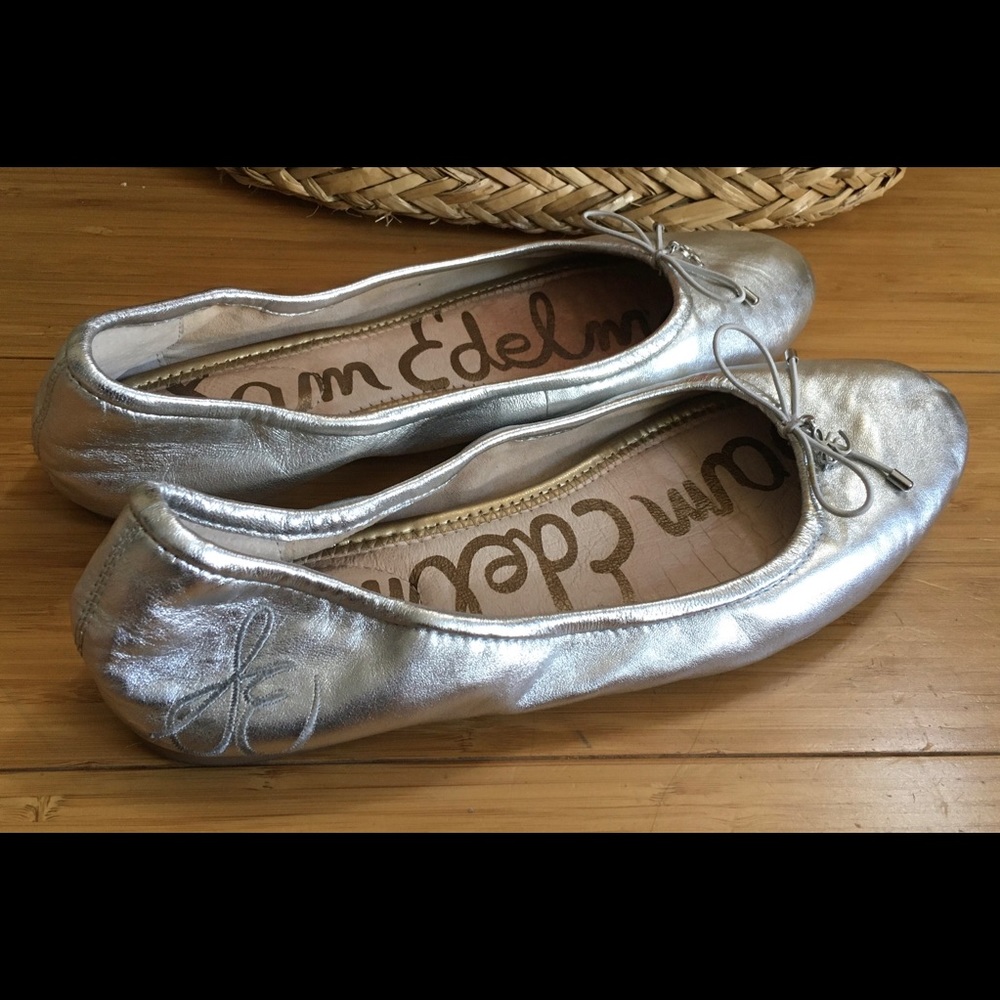Silver flats by Sam Edelman.